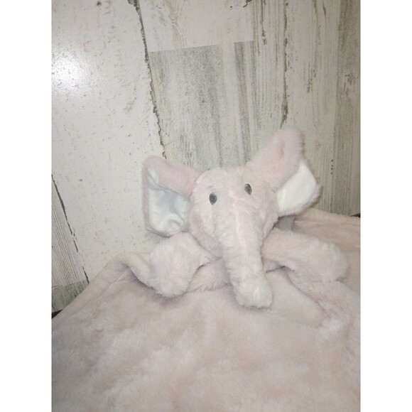 Pink Elephant Lovey Security Blanket Soft Plush Baby Soother 14 Inch Soft Eyes - Picture 2 of 7